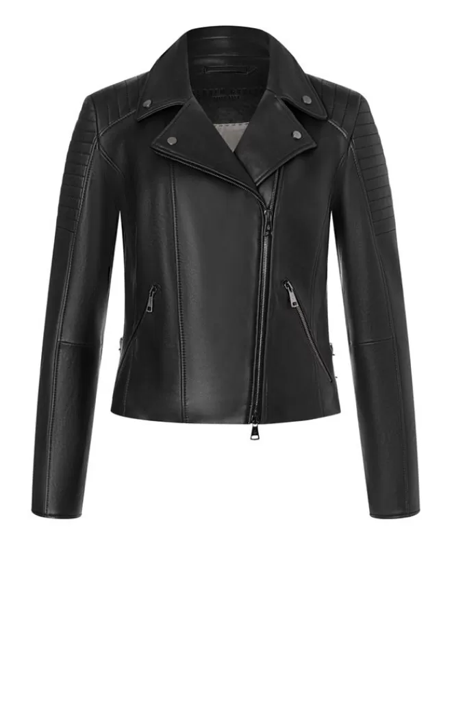 Women WERNER CHRIST Celine: Biker Jacket With Topstitched Details