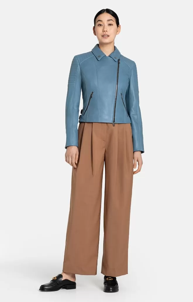 Women WERNER CHRIST Celine: Biker Jacket With Topstitched Details