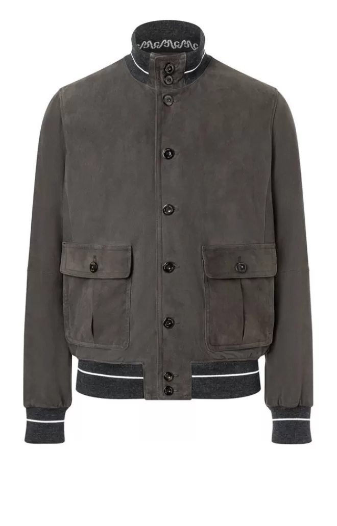 Men WERNER CHRIST Emanuel S: Leather Blouson With Knit