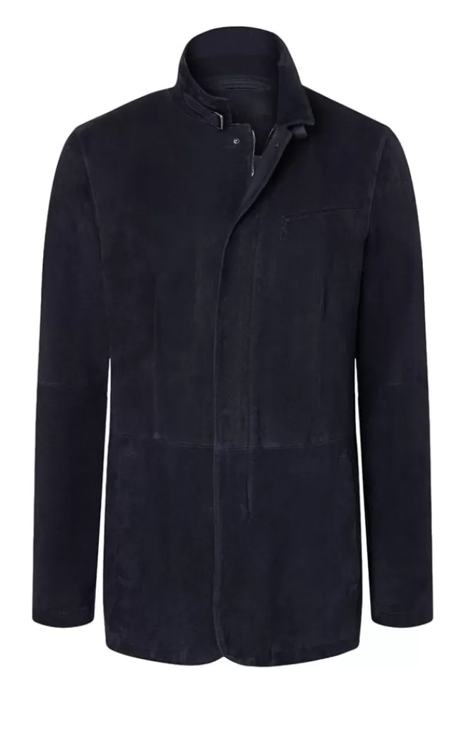 Men WERNER CHRIST Ferdinand: Leather Blazer With Linen Lining