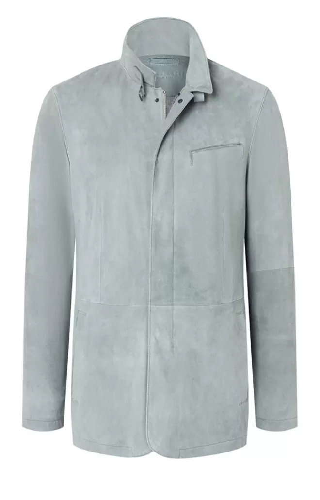Men WERNER CHRIST Ferdinand: Leather Blazer With Linen Lining