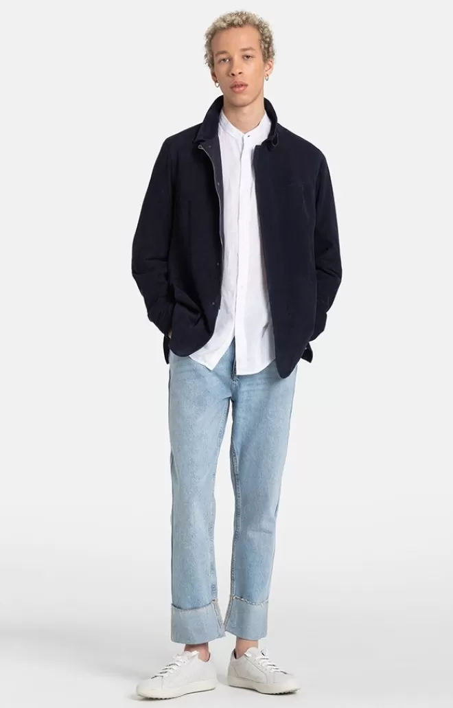 Men WERNER CHRIST Ferdinand: Leather Blazer With Linen Lining