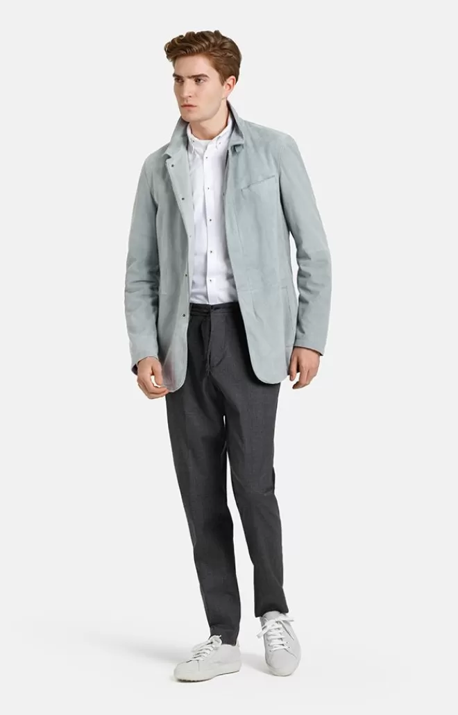 Men WERNER CHRIST Ferdinand: Leather Blazer With Linen Lining