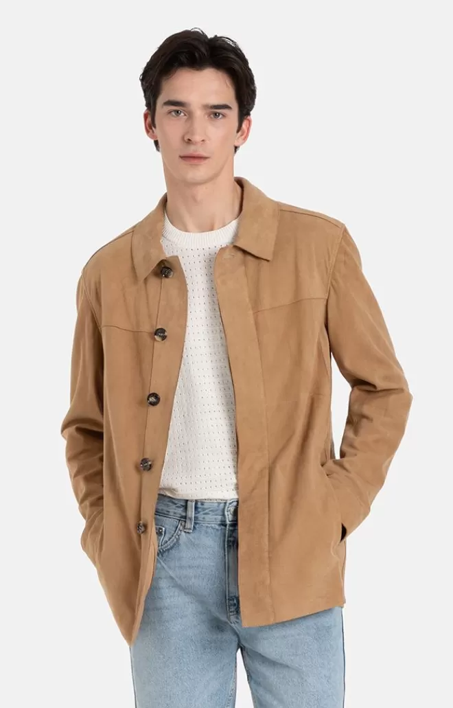 Men WERNER CHRIST Hakim: Light Leather Overshirt