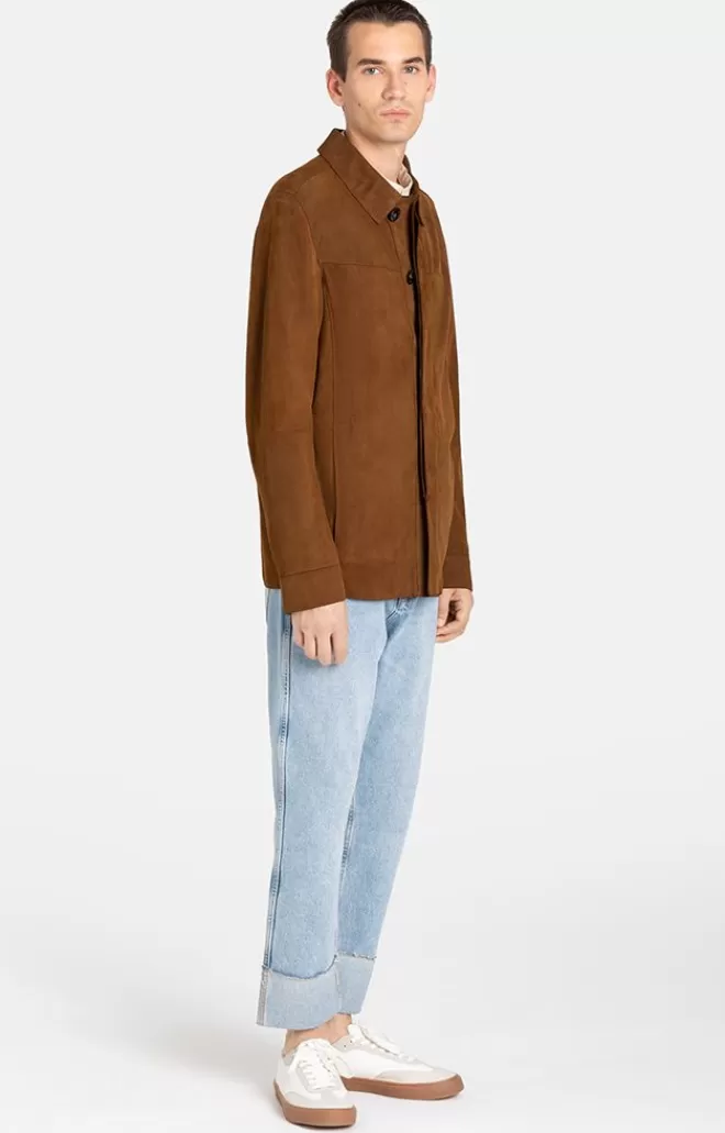 Men WERNER CHRIST Hakim: Light Leather Overshirt
