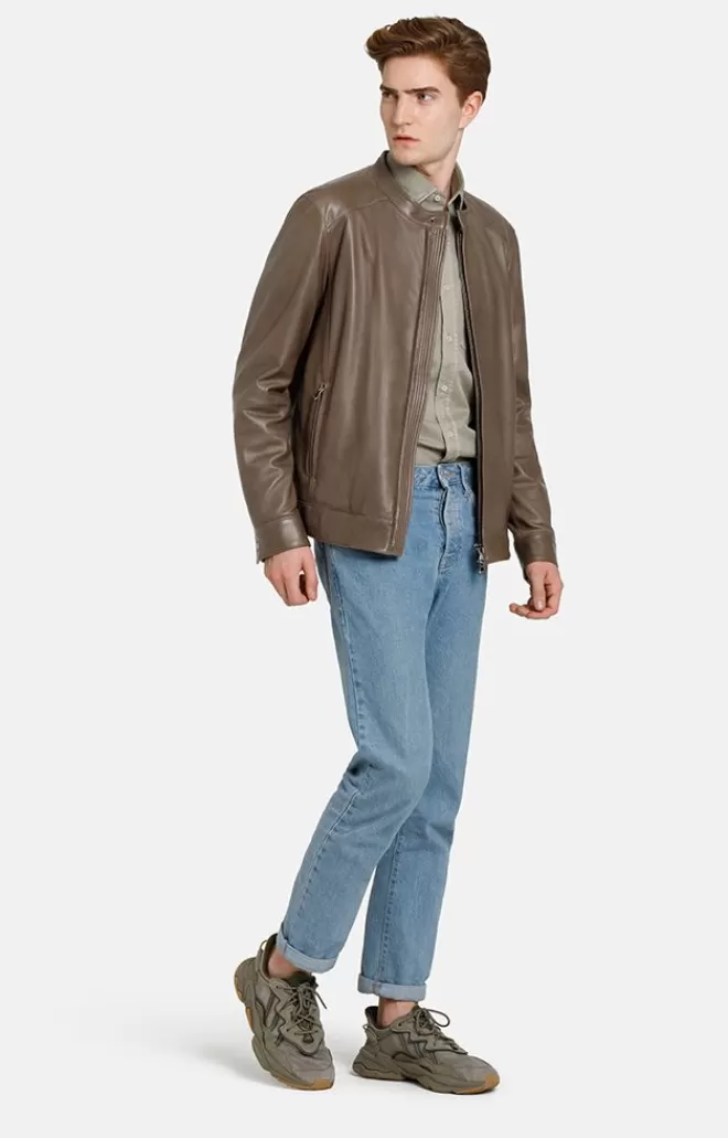 Men WERNER CHRIST Javier: Clean Biker Style With Detailed Stitc