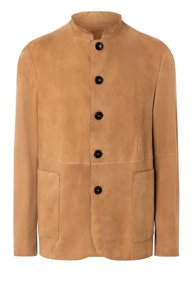 Men WERNER CHRIST Winfried: Leather Blazer With Buttons